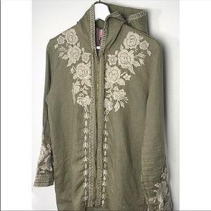 Johnny Was Linen zip up hoodie